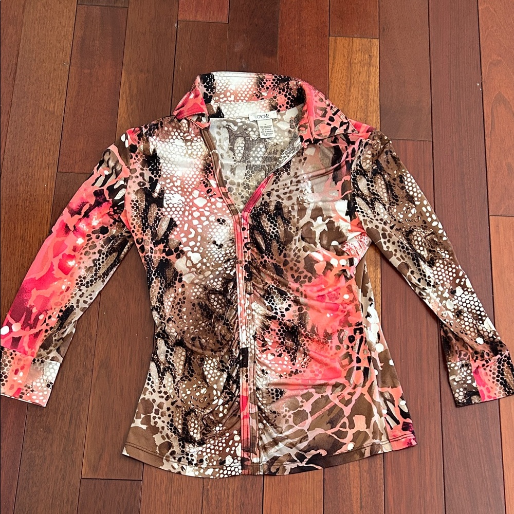 Cache Multicolor Animal Print Top